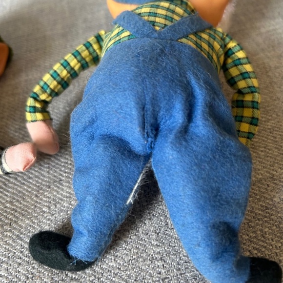 Vintage Hillbilly Elf Gnomes Overalls Set of 2 - Picture 8 of 8